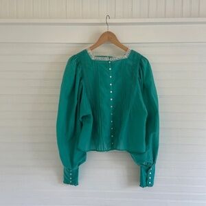 Doen Sample Puff Sleeve Victorian Style Blouse
